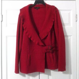 Marisa Christina Red Cardigan  100% wool Plus-Size women Sz 3X